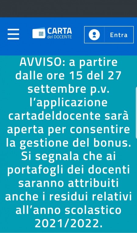 Carta del Docente 500 euro. Aperte le funzioni