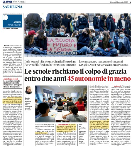 Le scuole rischiano il colpo di grazia. Entro 2 anni 45 autonomie in meno. Su La Nuova