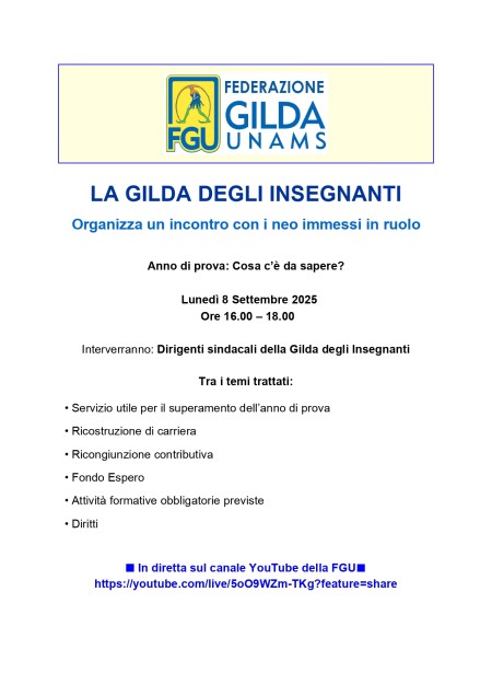 Anno di prova Neo immessi in ruolo. Stassera videoconferenza su: Anno di prova cosa c&#039;è da sapere