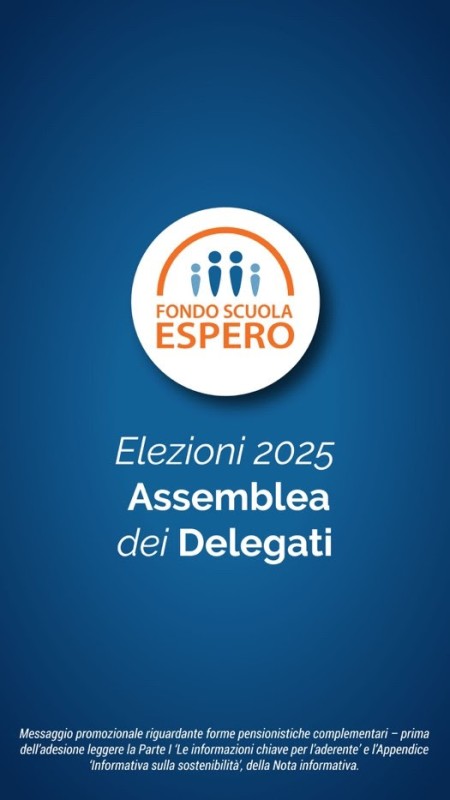 Espero. Elezioni per il rinnovo dell'Assemblea dei Delegati. 27/28/29 ottobre on line