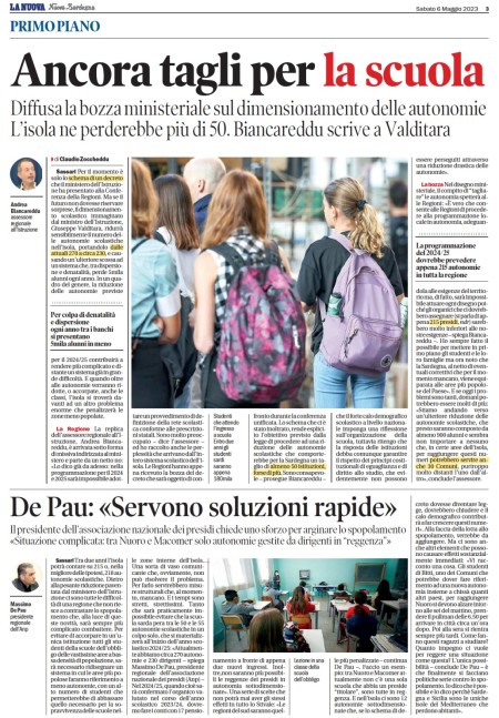 Ancora Tagli per la Scuola. Su La Nuova