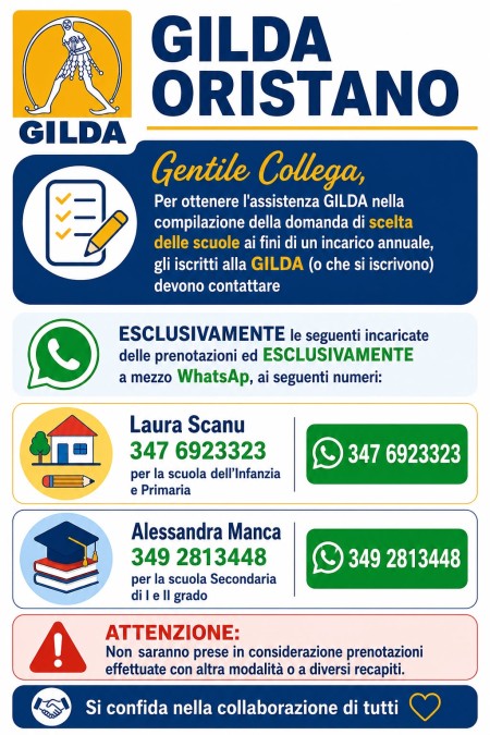 Scelta delle scuole. Come prenotarsi per l'assistenza GILDA